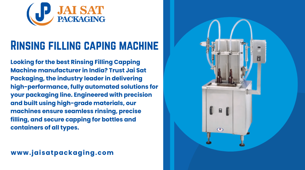 Rinsing Filling Capping Machine Manufacturer in India
